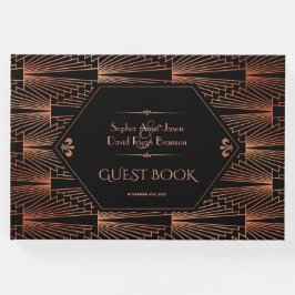 Rij 20s Grote Gatsby Copper Art Deco Wedding Gastenboek