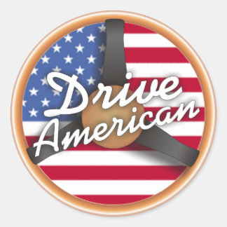 Rij Amerikaans! Ronde Sticker