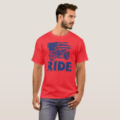 Rij, Biker Amerikaanse Vlag T-shirt (Voorkant volledig)