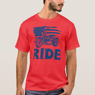 Rij, Biker Amerikaanse Vlag T-shirt