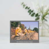 Rij Boeddha in Ayutthaya Thailand. Briefkaart (Staand voorkant)