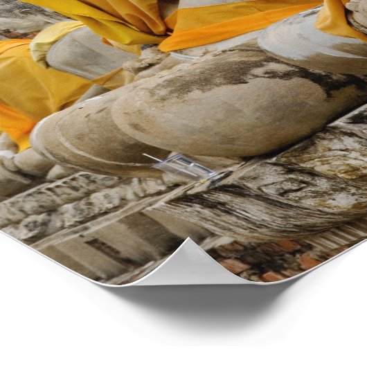 Rij boeddha standbeelden, Wat Yai Chaya Mongkol Poster (Hoek)