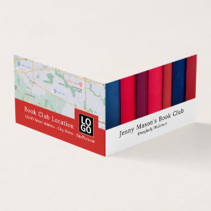 Rij boeken, boekenclub gedetailleerd visitekaartje