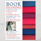 Rij boeken, schrijversboekenhandtekening Advertere Flyer (Voorkant)