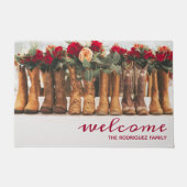 Rij Boots met bloemen Deurmat (Voorkant)