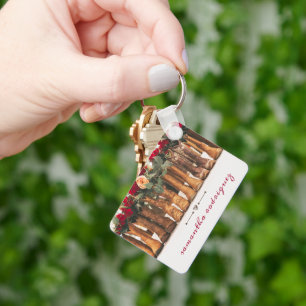 Rij Boots met bloemen Sleutelhanger