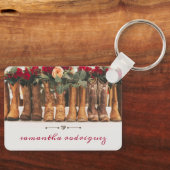 Rij Boots met bloemen Sleutelhanger (Voorkant)