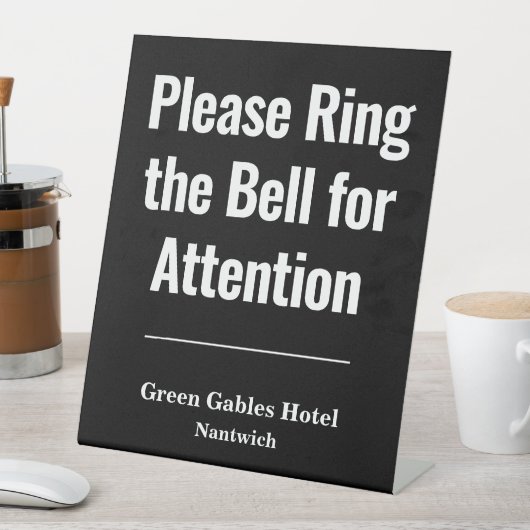 Rij de Bell naar het Aandacht Hotel Reclamebord Met Voetstuk (Insitu)