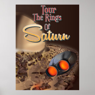 Rij de ringen van de poster van Saturn Travel.