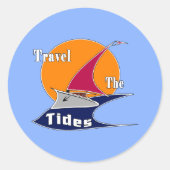 Rij de tij ronde sticker (Voorkant)