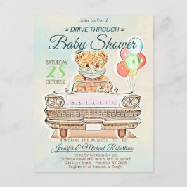 Rij door Baby shower voor jongen of meisje Briefkaart