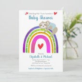 Rij door Boy Baby shower, Schattigee luiaards Rain Kaart (Staand voorkant)