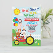 Rij door de opfokkerij van de Birthday Party Kaart (Staand voorkant)