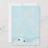Rij door een baby shower met een blauwe auto kaart (Achterkant)