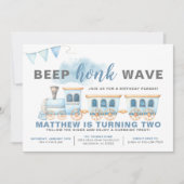 Rij door Train Birthday Invitation Boy Kaart (Voorkant)