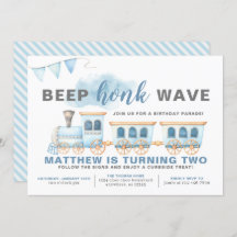 Rij door Train Birthday Invitation Boy