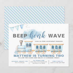 Rij door Train Birthday Invitation Boy Kaart