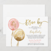 Rij door Twins Baby shower meisje Kaart (Voorkant / Achterkant)