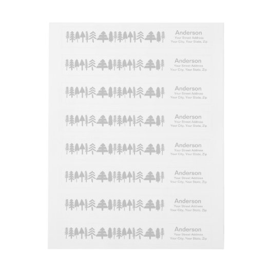 Rij Evergreen Trees retourneert adreslabels (Vel)