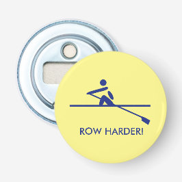 Rij harder leuk onderschrift sportief geel button flesopener