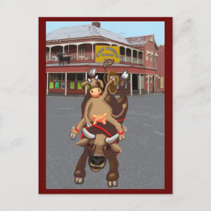 Rij hem cowgirl briefkaart