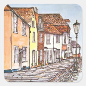 Rij Huizen Vierkante Sticker (Voorkant)