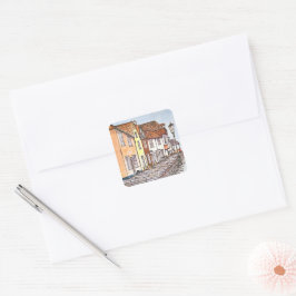Rij Huizen Vierkante Sticker