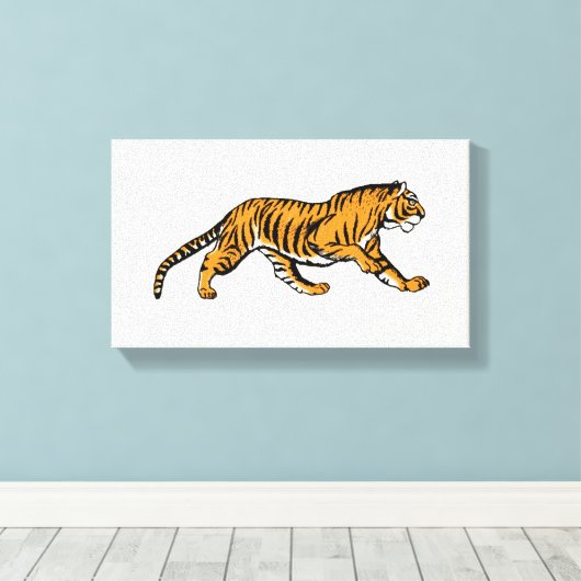 Rij! Ik ben een tijger! - accentuercanvas Canvas Afdruk (Insitu (Houten vloer))