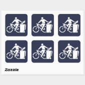 Rij je bike, gooi je auto weg vierkante sticker (Vel)