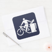 Rij je bike, gooi je auto weg vierkante sticker (Envelop)