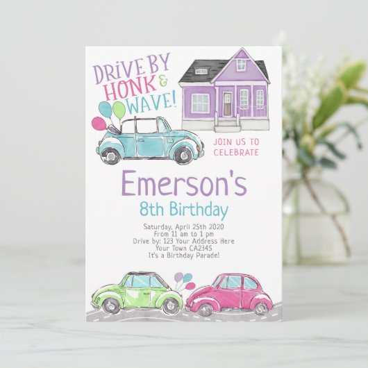 Rij langs, Birthday Parade Kaart (Staand voorkant)