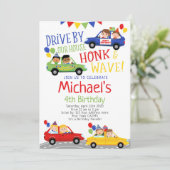 Rij langs, verjaardagsparade kaart (Staand voorkant)