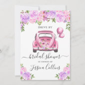 Rij langs virtueel waterverf bloemig bruidsdiner kaart (Voorkant)