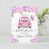 Rij langs virtueel waterverf bloemig bruidsdiner kaart (Staand voorkant)