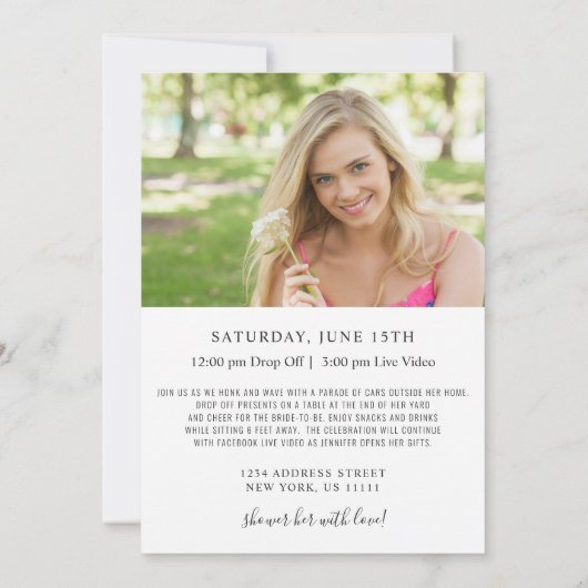 Rij langs virtueel waterverf bloemig bruidsdiner kaart (Achterkant)