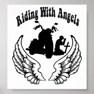 RIJ MET ANGELS FALLEN BIKERS POSTER