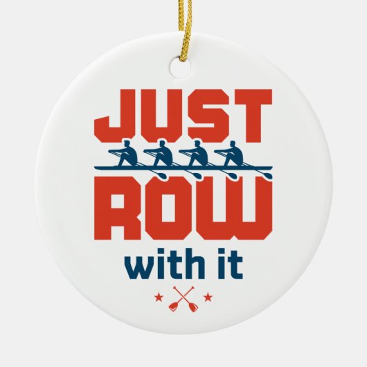 Rij met de Coach Rower van het Team van het Roeper Keramisch Ornament (Voorkant)