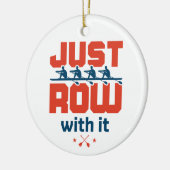 Rij met de Coach Rower van het Team van het Roeper Keramisch Ornament (Links)