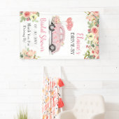 Rij met Floral Pink door de douche Spandoek (Insitu)