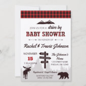 Rij met rood buffel Baby shower Kaart (Voorkant)