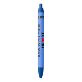 Rij met uw hart aangepaste initialen blauwe inkt pen