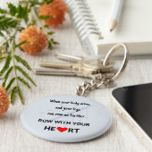 Rij met uw hart motivatie sleutelhanger (Zijkant)