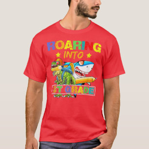 Rij naar 1e grad Dinosaur haai terug naar Scho T-shirt