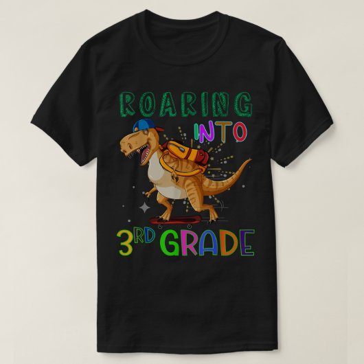 Rij naar 3rd Grade Skating Dinosaur Terug naar SC T-shirt (Design voorkant)