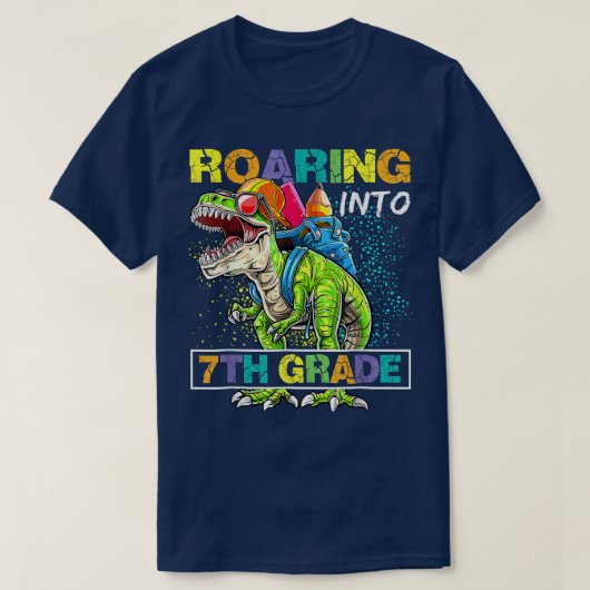 Rij naar 7e graad dinosaurus t Rex naar Scho T-shirt (Design voorkant)