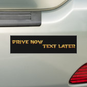 Rij Nu Later Tekst Bumpersticker (Op auto)