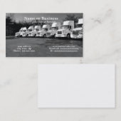 rij of vloot van grote vrachtwagens visitekaartje (Voorkant / Achterkant)