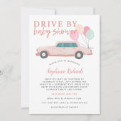 Rij op Baby shower roze autoparade Kaart (Voorkant)