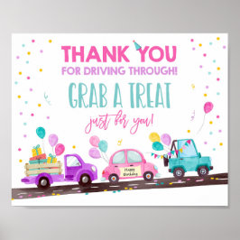 Rij op geboorte meisje Pak een Treat bord Poster