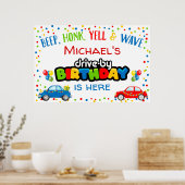 Rij op verjaardagsparade, verjaardagsfeestteken poster (Keuken)